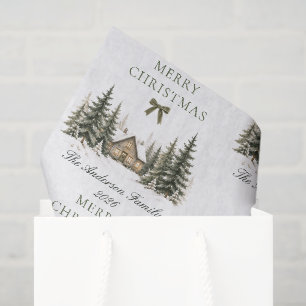 Merry Christmas Cosy Winter Cottage Olive Family Tissue Paper