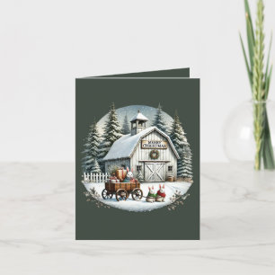 Merry Christmas Country barn add message Holiday Card