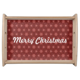 Merry Christmas Country Burgundy Vintage Star Serving Tray