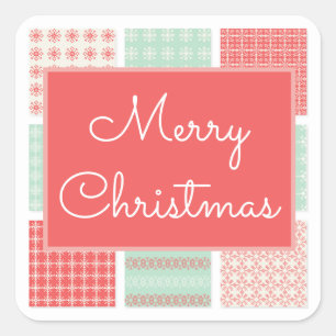 Merry Christmas Country Quilt Sticker