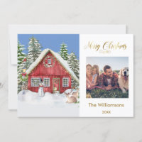 Merry Christmas Country Scene Family Photo 