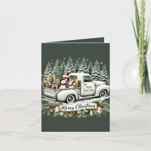 Merry Christmas Country truck add message Holiday Card