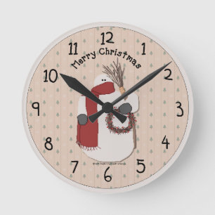Merry Christmas Country Wall Clock