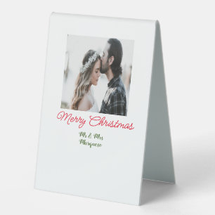 Merry Christmas couple photo add name happy holida