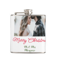 Merry Christmas couple photo add name happy holida