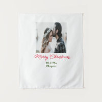 Merry Christmas couple photo add name happy holida