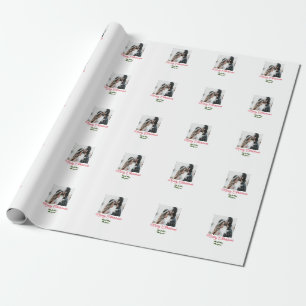 Merry Christmas couple photo add name happy holida Wrapping Paper