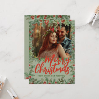 Merry Christmas couple photo Invitation