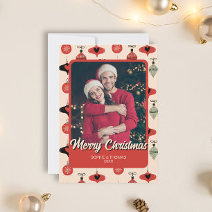 Merry Christmas Couple Photo Red Holiday Card