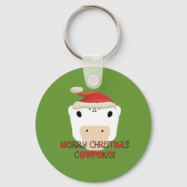 Merry Christmas CowPoke Key Ring (Front)