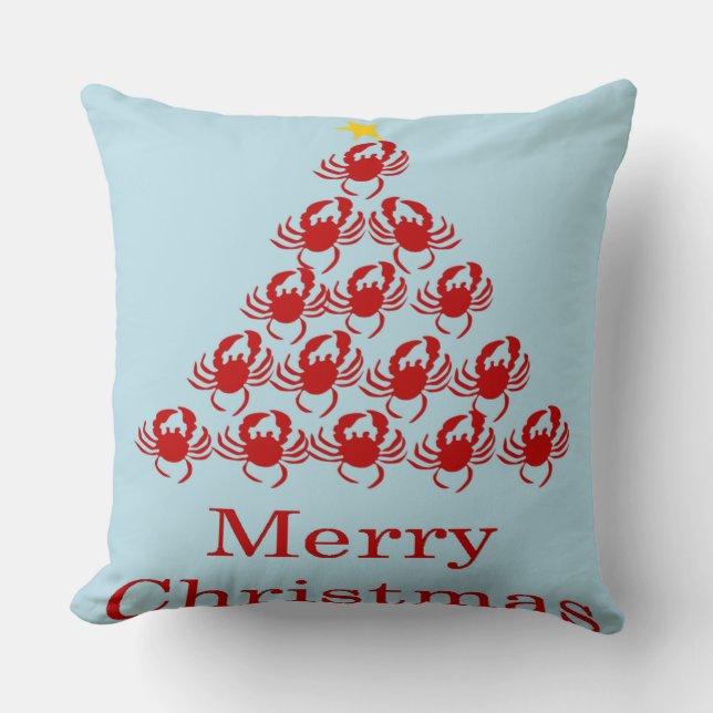 Merry Christmas Crab Cushion (Front)