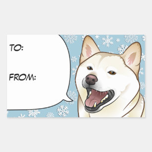 Merry Christmas Cream Shiba Inu Gift Tag