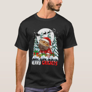 Merry Christmas Crickets Santa Bearded Dragon Xmas T-Shirt