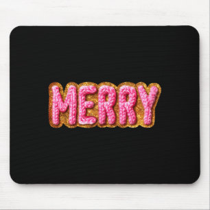 Merry Christmas Crochet Xmas Pajamas Cozy Holiday  Mouse Pad