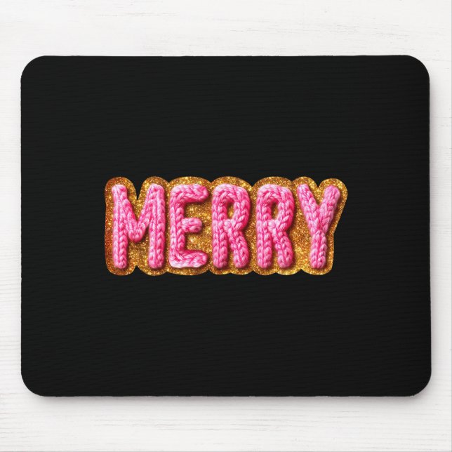 Merry Christmas Crochet Xmas Pajamas Cozy Holiday  Mouse Pad (Front)