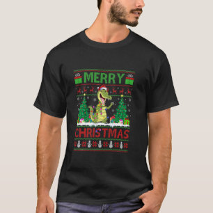 Merry Christmas Crocodile Santa Hat Lights Funny U T-Shirt