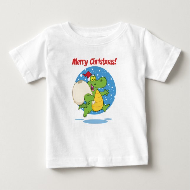 Merry Christmas Crocodile Santa | Holidays Baby T-Shirt (Front)