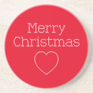 Merry Christmas cross stitch sign Coaster
