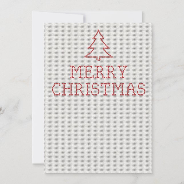 Merry Christmas cross stitch sign Holiday Card (Front)