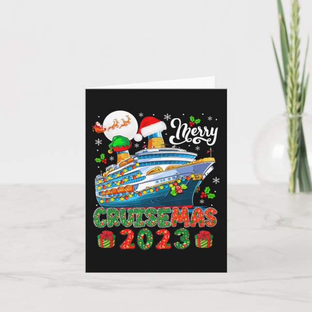 Merry Christmas Cruise 2023 Santa Elf Cruise Ship  Card (Front)