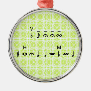 Merry Christmas Cryptogram Metal Ornament