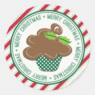 Merry Christmas Cupcake Stickers
