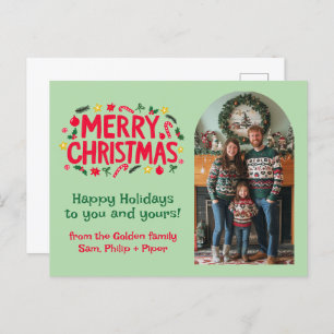 MERRY CHRISTMAS CUSTOM Arch PHOTO Xmas Holiday Postcard