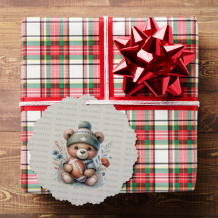 Merry Christmas Custom Bear with Photo  Tree Decoration Card