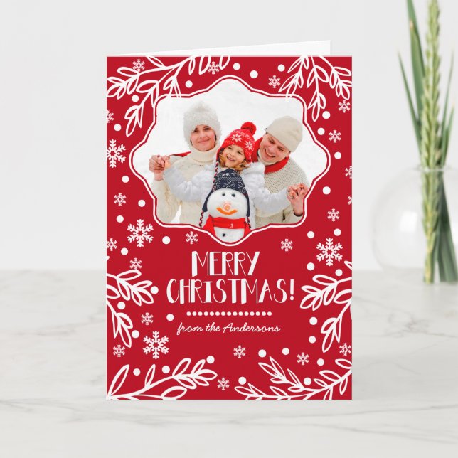 Merry Christmas. Custom Christmas Photo Cards (Front)