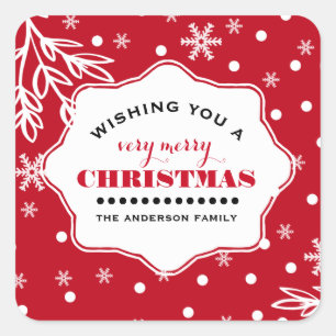 Merry Christmas. Custom Christmas Square Sticker