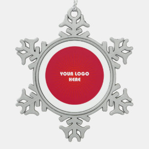 Merry Christmas. Custom Company Logo Snowflake  Snowflake Pewter Christmas Ornament
