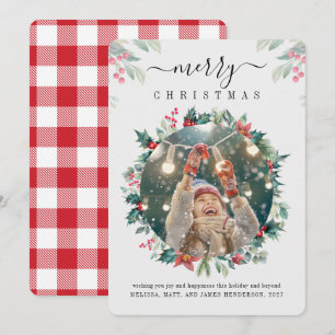 Merry Christmas Custom Family Photo Mistletoe Card