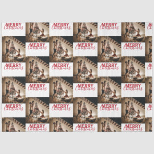 Merry Christmas Custom Family Photo  Tissue Paper