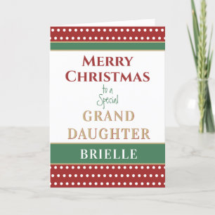 Merry Christmas Custom Granddaughter card