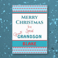 Merry Christmas Custom Great Grandson card