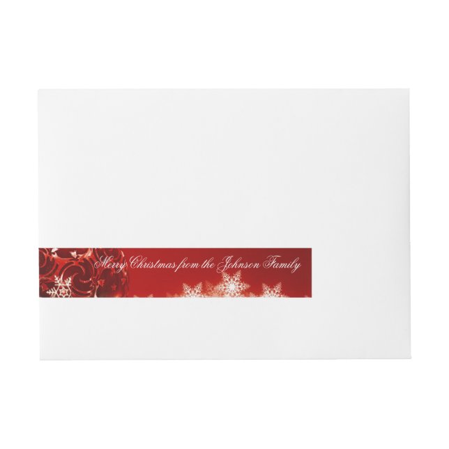 Merry Christmas Custom Message Wrap Around Labels (Front)