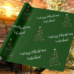 Merry Christmas Custom Name Elegant Personalised Wrapping Paper<br><div class="desc">Customise the text, and easily create your personalised Christmas wrapping paper. Click EDIT DESIGN to change the background colour or text colour. You can TRANSFER this DESIGN on other Zazzle products and adjust it to fit most Zazzle items. Standard Studio designs are made in high-resolution graphics for a professional print....</div>