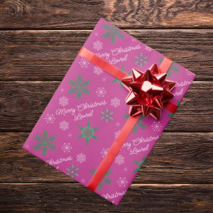Merry Christmas Custom Name Wrapping Paper