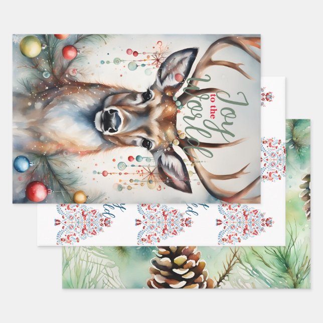 Merry Christmas / Custom Personalise Name Wrapping Paper Sheet (Set)