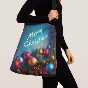 Merry Christmas Custom Personalise Text Crossbody Bag