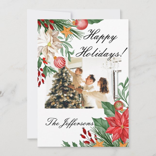 Merry Christmas Custom Photo Greeting Card (Front)