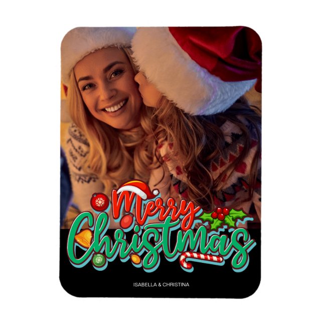 Merry Christmas Custom Photo  Magnet (Vertical)