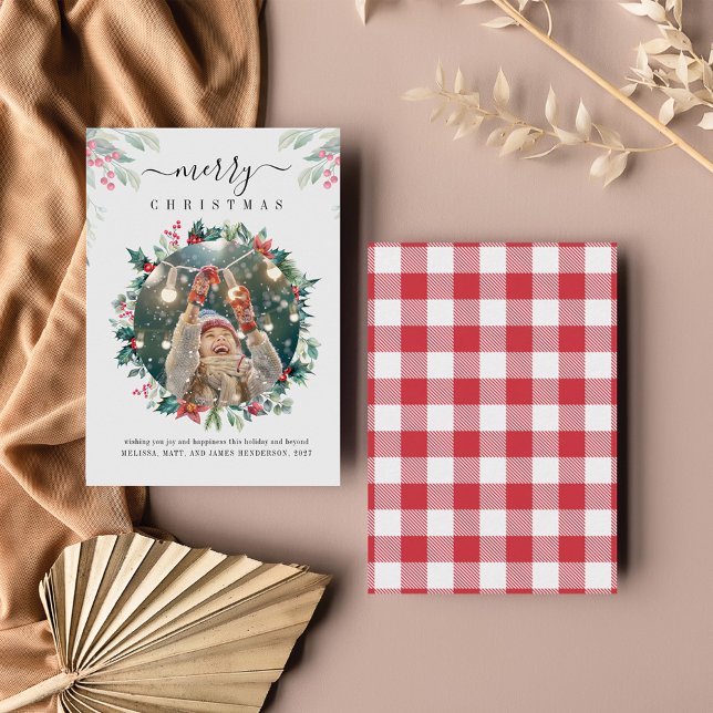 Merry Christmas Custom Photo Mistletoe Card (Creator Uploaded)