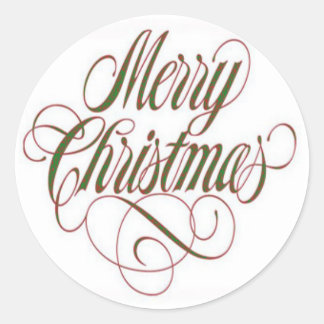 Merry Christmas! Custom Round Sticker Small