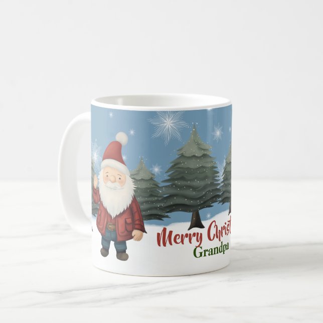 Merry Christmas Custom Santa Gnome  Coffee Mug (Front Left)