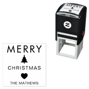 Merry Christmas Custom Self Inking Holiday Stamp G