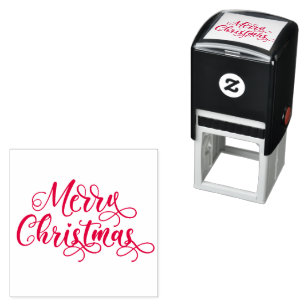 Merry Christmas Custom Self Inking Rubber Stamp