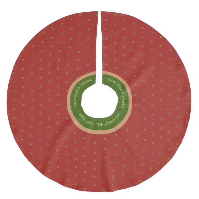 Merry Christmas Custom Text Brushed Polyester Tree Skirt (Front)