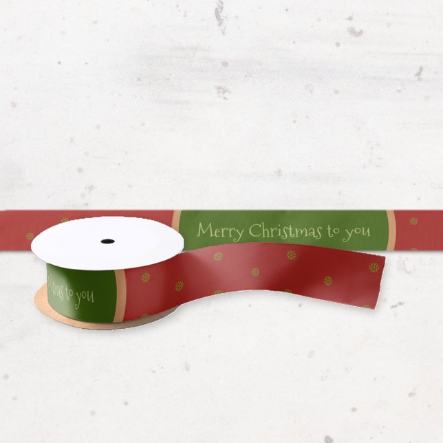 Merry Christmas Custom Text Red Satin Ribbon (Creator Uploaded)