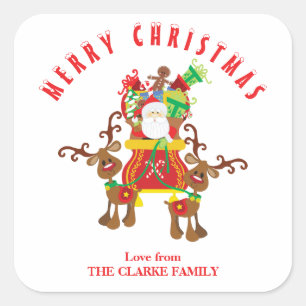 Merry Christmas Custom Text Square Sticker